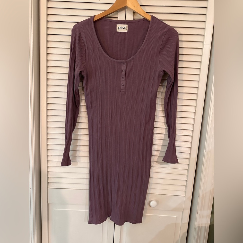 Pact Women's Long Sleeve Mauve Dress